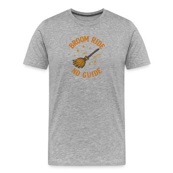 Besenreiten ohne Guide, Halloween - Männer Premium Bio T-Shirt - Grau meliert - Vorne - Damien (186cm)