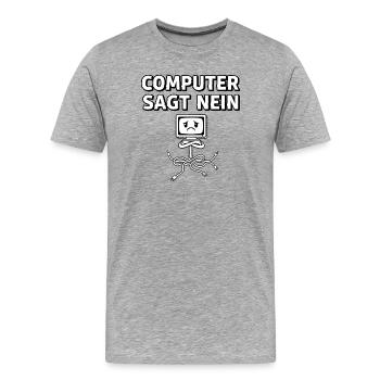 L’ordinateur dit non - T-shirt bio Premium Homme - gris chiné - Devant - Damien (186cm)