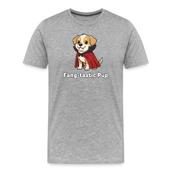 Cape pour chiot Fangtastic - T-shirt bio Premium Homme - gris chiné - Devant - Damien (186cm)