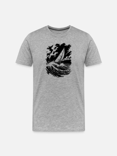 Energetic Sailing Illustration Sailor - Men's Premium Organic T-Shirt - heather grey
