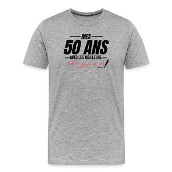 50th Anniversary, everyone sign! - Men's Premium Organic T-Shirt - heather grey - Front - Damien (186cm)