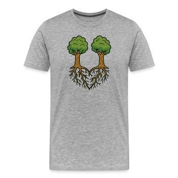Rooted Together - Men's Premium Organic T-Shirt - heather grey - Front - Damien (186cm)