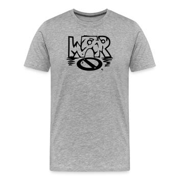 WAR / (No) war - Men's Premium Organic T-Shirt - heather grey - Front - Damien (186cm)