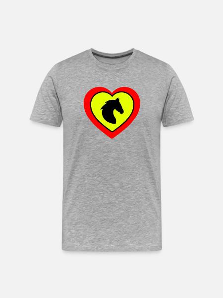 Chevaux - T-shirt bio Premium Homme - gris chiné