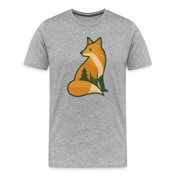 Waldfuchs - Männer Premium Bio T-Shirt - Grau meliert - Vorne - Damien (186cm)