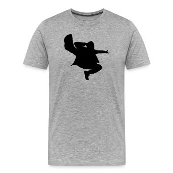 B-Boy Silhouette – Breakdance Jump Kick - Männer Premium Bio T-Shirt - Grau meliert - Vorne - Damien (186cm)