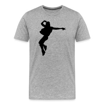 B-Girl Silhouette – Breakdance Style - Männer Premium Bio T-Shirt - Grau meliert - Vorne - Damien (186cm)