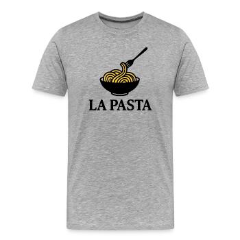 La Pasta - Männer Premium Bio T-Shirt - Grau meliert - Vorne - Damien (186cm)