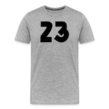 23 - Men's Premium Organic T-Shirt - heather grey - Front - Damien (186cm)