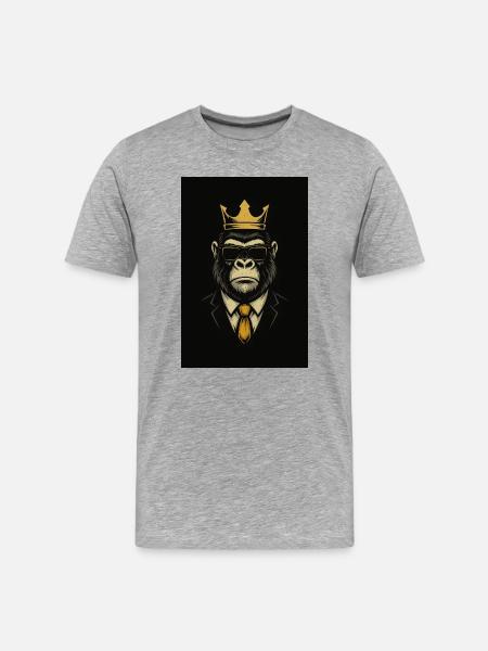 König der Straßenaffen - Männer Premium Bio T-Shirt - Grau meliert