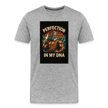 Perfection Power – God of Thunder - Men's Premium Organic T-Shirt - heather grey - Front - Damien (186cm)