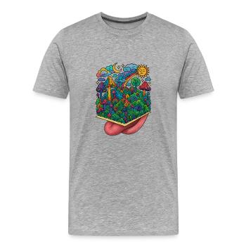 Acid Trip  - Männer Premium Bio T-Shirt - Grau meliert - Vorne - Damien (186cm)
