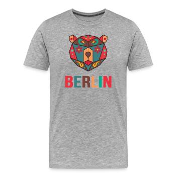 Berlin est ma ville – Colorful Berlin Design - T-shirt bio Premium Homme - gris chiné - Devant - Damien (186cm)