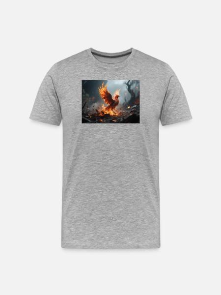 Fire Phoenix Rise - Men's Premium Organic T-Shirt - heather grey