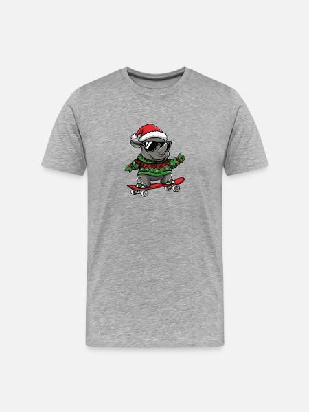 Rhino Christmas Funny - Men's Premium Organic T-Shirt - heather grey
