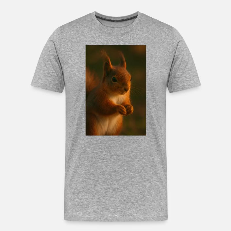 Tiere - Eichhörnchen - Männer Premium Bio T-Shirt - Grau meliert