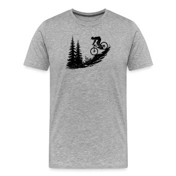 MTB Mountainbike - Männer Premium Bio T-Shirt - Grau meliert - Vorne - Damien (186cm)