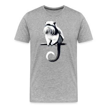 Emperor tamarin - Men's Premium Organic T-Shirt - heather grey - Front - Damien (186cm)