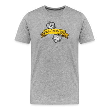 Alea Iacta Est Dice Roll - Men's Premium Organic T-Shirt - heather grey - Front - Damien (186cm)