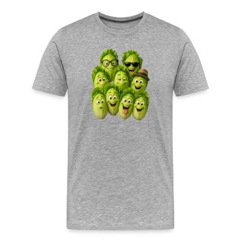 Troupe de laitue rieuse - T-shirt bio Premium Homme - gris chiné - Devant - Damien (186cm)