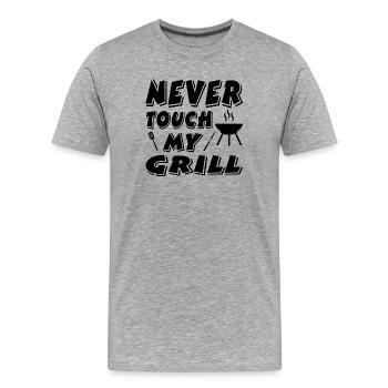 Griller - T-shirt bio Premium Homme - gris chiné - Devant - Damien (186cm)