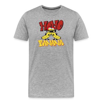 Banana Noel Sun Duo - Men's Premium Organic T-Shirt - heather grey - Front - Damien (186cm)