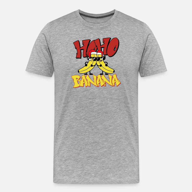Banane Noel Sun Duo - Männer Premium Bio T-Shirt - Grau meliert