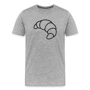 Croquis de croissant – Motif du petit-déjeuner français - T-shirt bio Premium Homme - gris chiné - Devant - Damien (186cm)