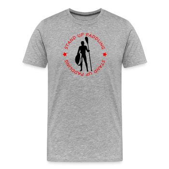 Stand Up Paddling - Men's Premium Organic T-Shirt - heather grey - Front - Damien (186cm)