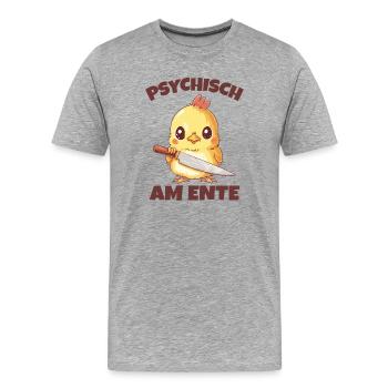 Ich Bin Am Ende Psychisch am Ente - Männer Premium Bio T-Shirt - Grau meliert - Vorne - Damien (186cm)