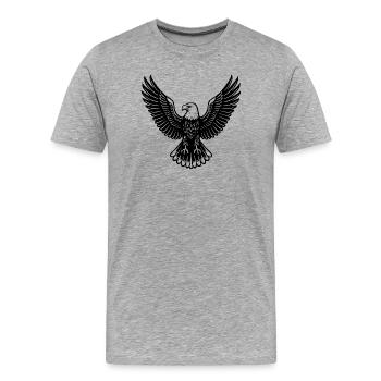 Adler T-Shirt im symbolischen Design - Männer Premium Bio T-Shirt - Grau meliert - Vorne - Damien (186cm)
