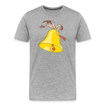 Cloche avec boucle - T-shirt bio Premium Homme - gris chiné - Devant - Damien (186cm)