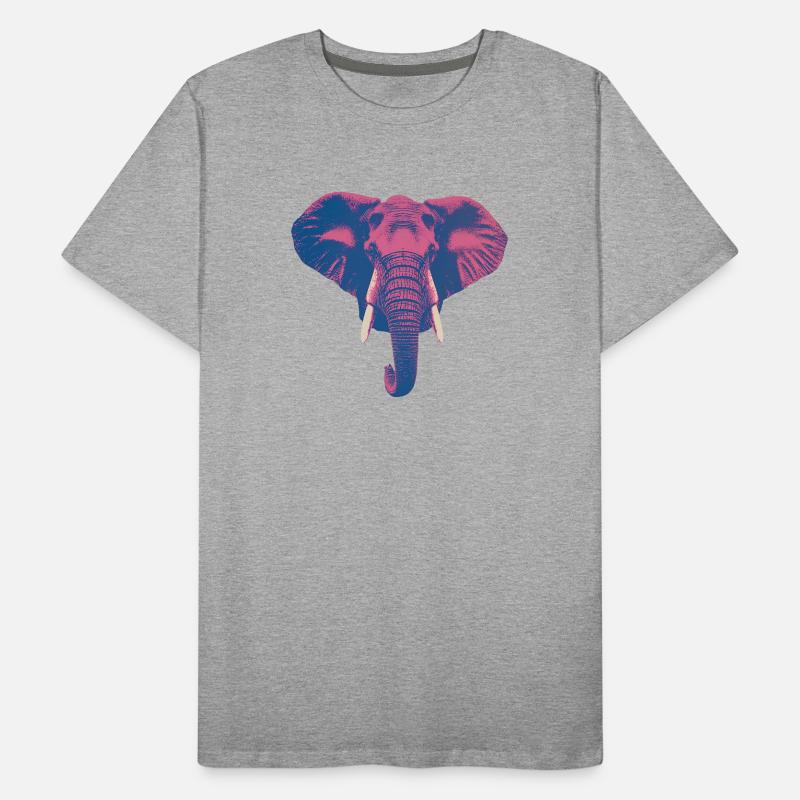 Tête d’éléphant colorée — Bold Pop Art Design T-shirt bio Premium Homme