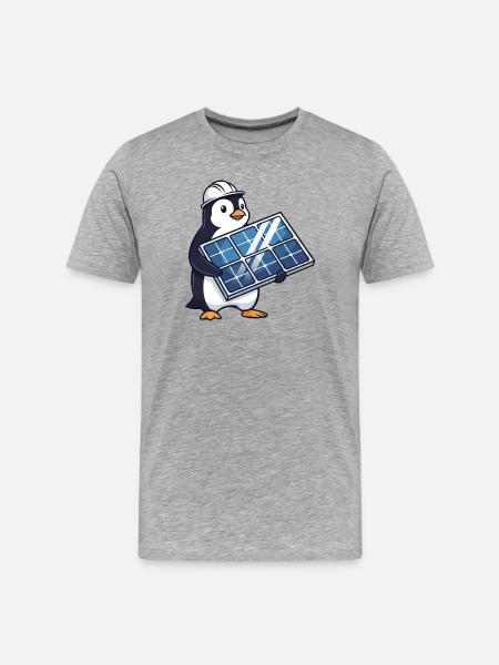 Funny Penguin Installer Electrician Solar - Men's Premium Organic T-Shirt - heather grey