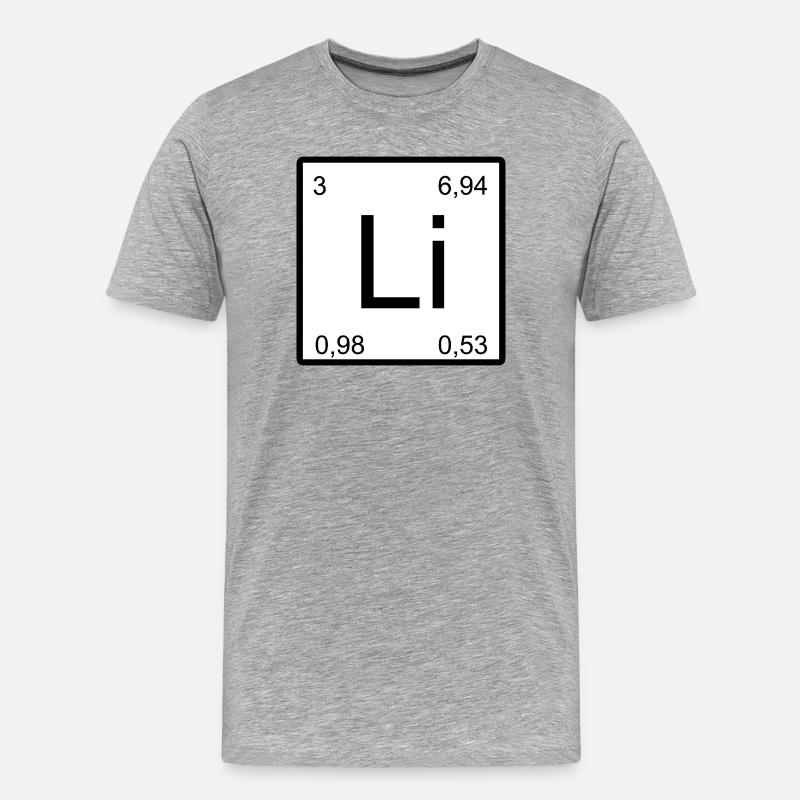 Lithium Minimal-Element Design - Männer Premium Bio T-Shirt - Grau meliert