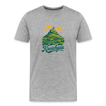 Steinsburg im Kraichgau - Männer Premium Bio T-Shirt - Grau meliert - Vorne - Damien (186cm)