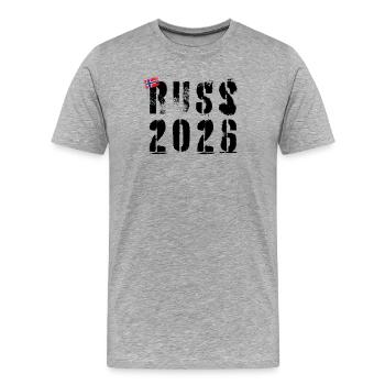 RUSSIE 2026 Année Grunge - T-shirt bio Premium Homme - gris chiné - Devant - Damien (186cm)