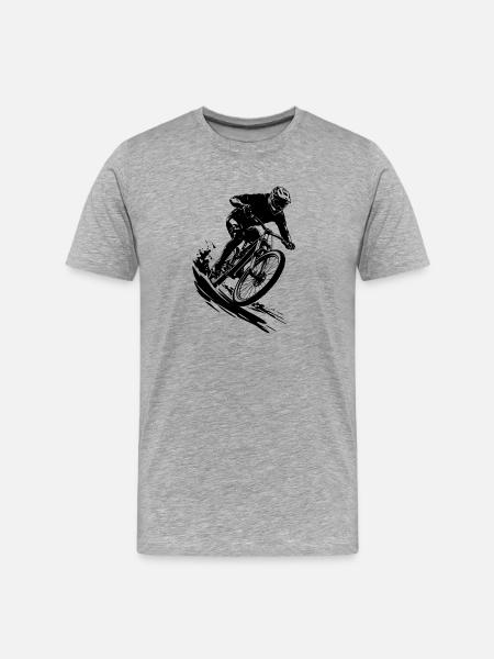 Energetic Mountainbike Cyclist Art - Men's Premium Organic T-Shirt - heather grey