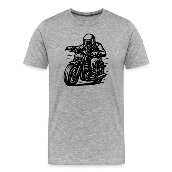 biker - Men's Premium Organic T-Shirt - heather grey - Front - Damien (186cm)