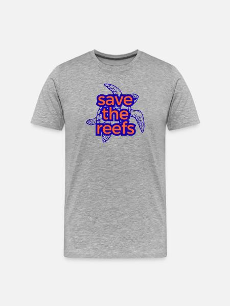 Rettet die Riffe – Save the Reefs - Men's Premium Organic T-Shirt - heather grey
