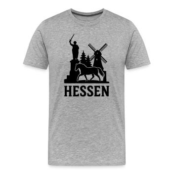 Hesse Silhouette - T-shirt bio Premium Homme - gris chiné - Devant - Damien (186cm)