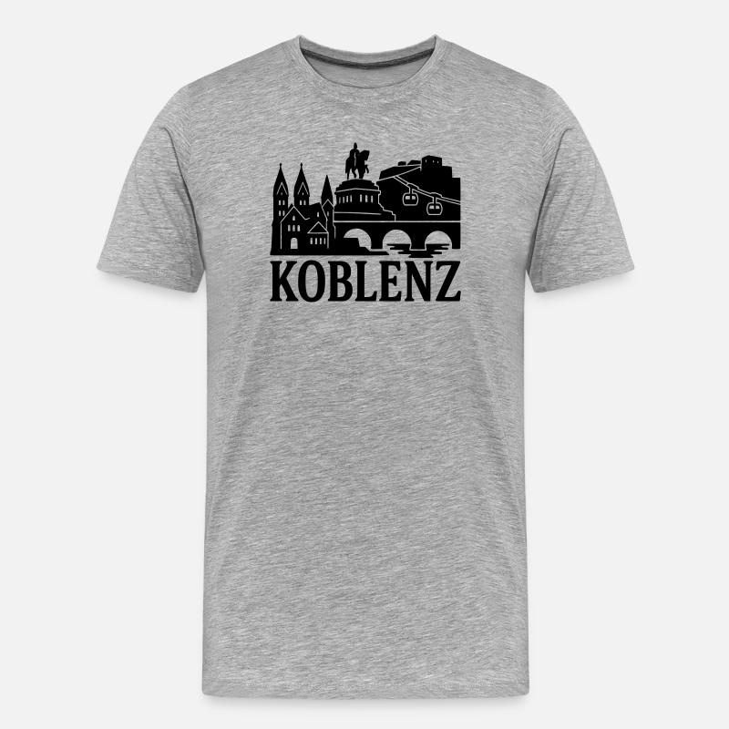 koblenz silhouette - Männer Premium Bio T-Shirt - Grau meliert