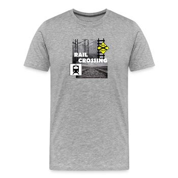 RAIL CROSSING - Men's Premium Organic T-Shirt - heather grey - Front - Damien (186cm)