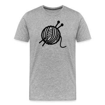 Pelote de laine - T-shirt bio Premium Homme - gris chiné - Devant - Damien (186cm)