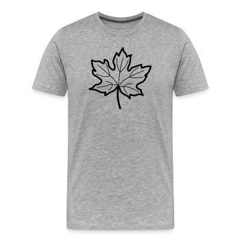 Feuille caduque - automne - T-shirt bio Premium Homme - gris chiné - Devant - Damien (186cm)