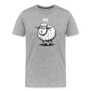 NÖ – grummeliges Schaf Humor Design - Männer Premium Bio T-Shirt - Grau meliert - Vorne - Damien (186cm)