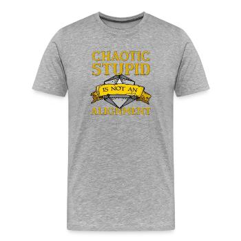 Chaotic Stupid Alignment - Men's Premium Organic T-Shirt - heather grey - Front - Damien (186cm)