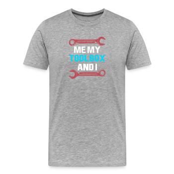 Génie mécanique Ingénieur mécanique - T-shirt bio Premium Homme - gris chiné - Devant - Damien (186cm)