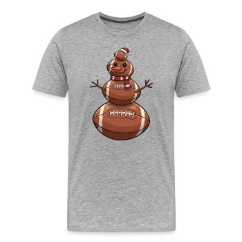 Football dessin animé bonhomme de neige - T-shirt bio Premium Homme - gris chiné - Devant - Damien (186cm)