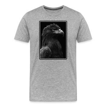 Adler - Männer Premium Bio T-Shirt - Grau meliert - Vorne - Damien (186cm)